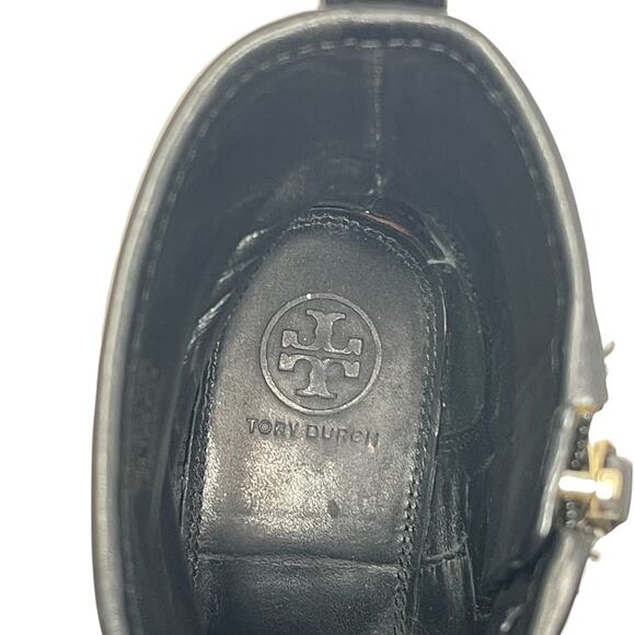 Tory Burch Simone Black Leather Ankle Boots - Bootie - Size 7 - Picture 9 of 10
